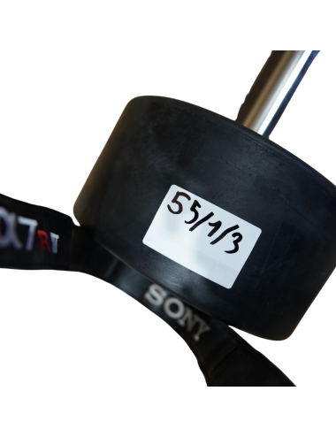 Sztanga prosta z obciążeniem ogumowana 55 kg AC-1218 OUTLET